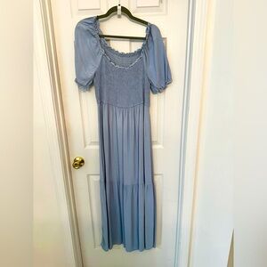 Baby blue tiered maxi dress